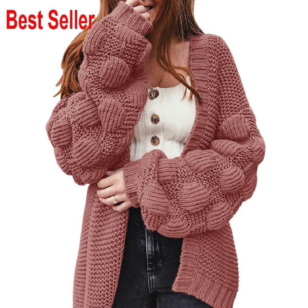 Oversized Chunky Knit Cardigan Open Front Wrap Sweater Cozy Fall Winter